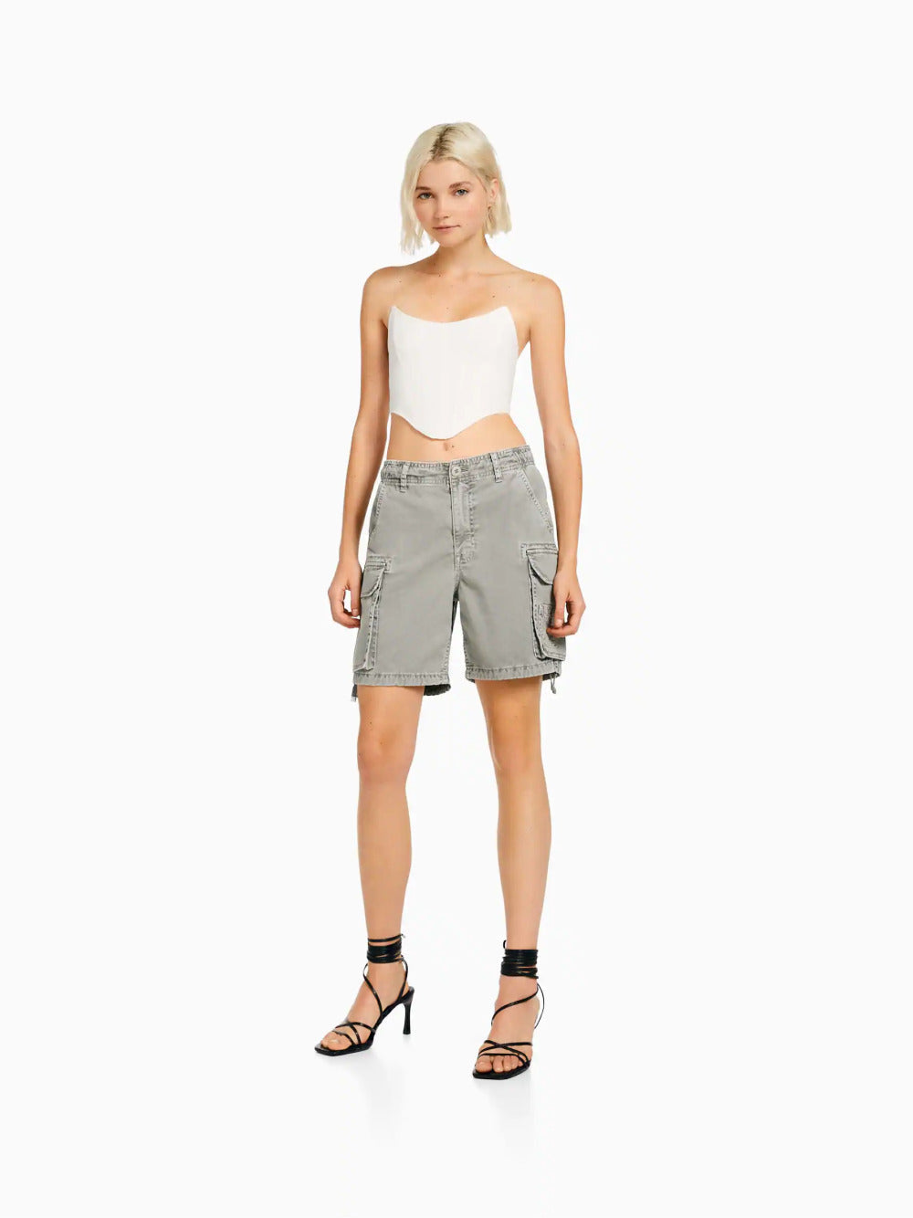 Cotton cargo Bermuda shorts