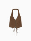 Linen blend waistcoat