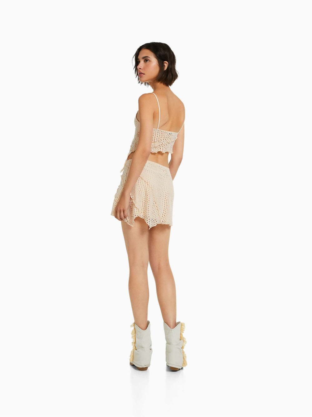 Rustic strappy crop top with