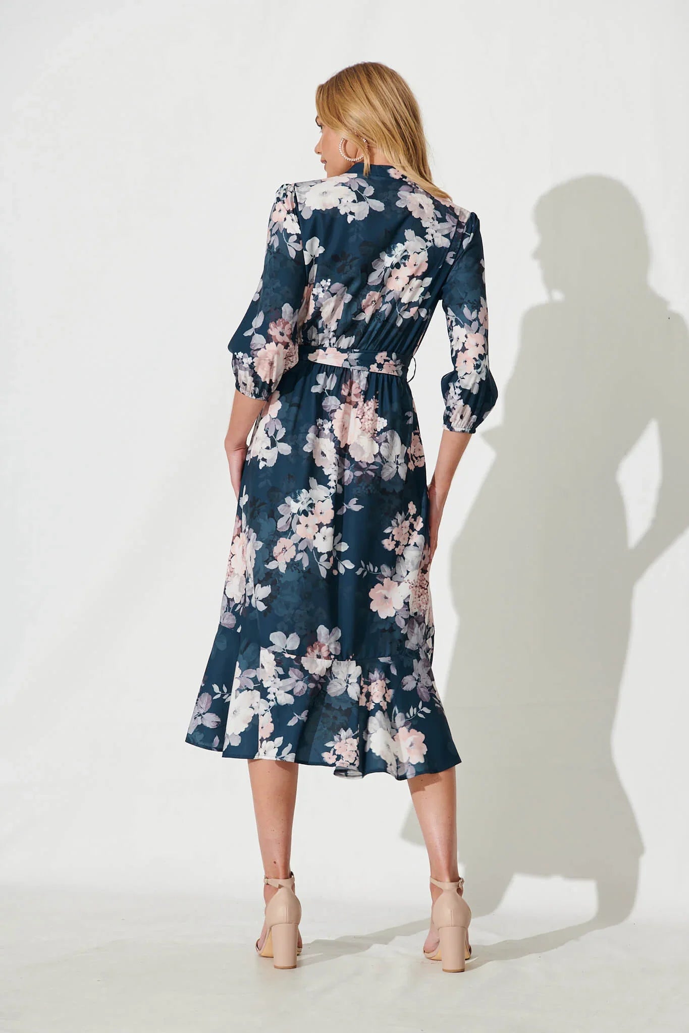 Jemimah Midi Teal Blush Floral
